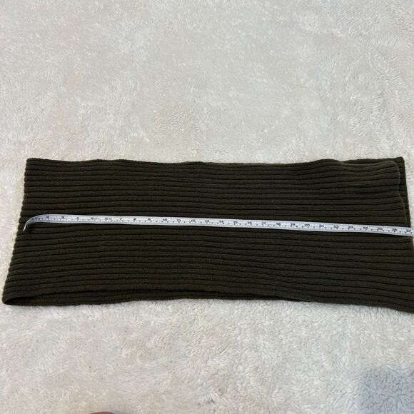 Gap Y2K Vintage 100% Lambswool Green Scarf E-Girl Grunge Dark Core Girl - Picture 2 of 3